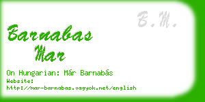 barnabas mar business card